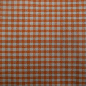 tela cuadro pequeño naranja blanco calpe 100 algodon lucio