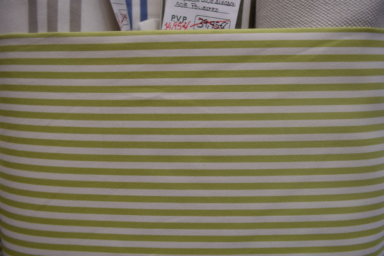 tela rayas blanco verde 100 algodon calpe 54 lucio