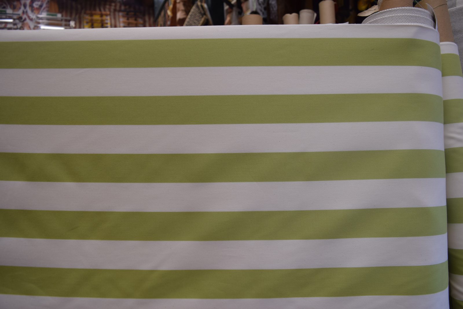 tela rayas blanco verde 100 algodon calpe c52 lucio