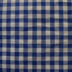 tela cuadro medio azul vichy algodon poliester lucio