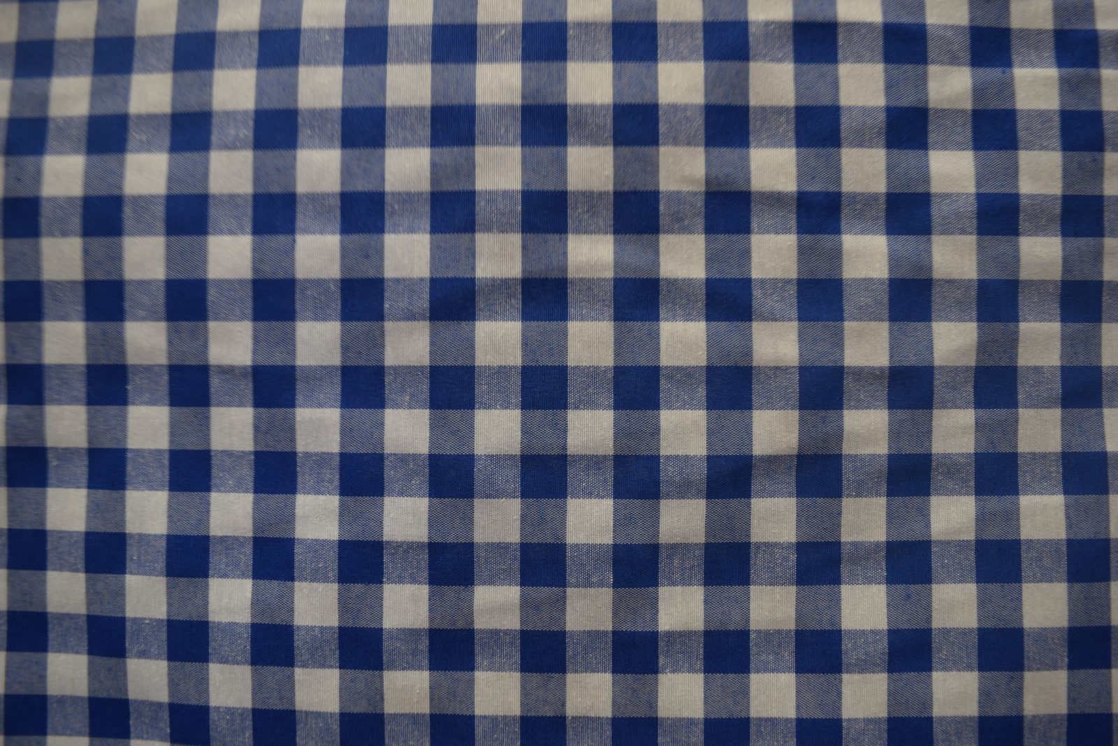 tela cuadro medio azul vichy algodon poliester lucio