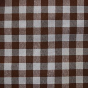 tela cuadro medio vichy marron algodon poliester lucio