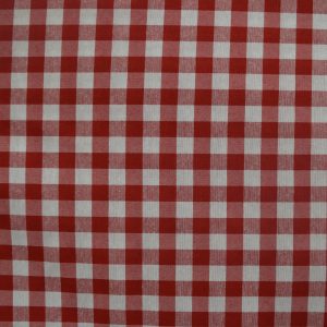 tela cuadro medio vichy rojo algodon poliester lucio