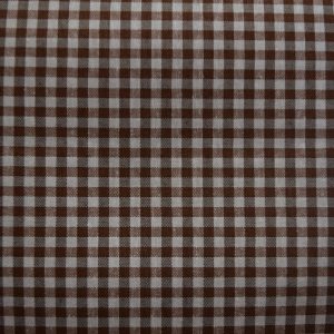 tela cuadro pequeño marron vichy algodon poliester lucio