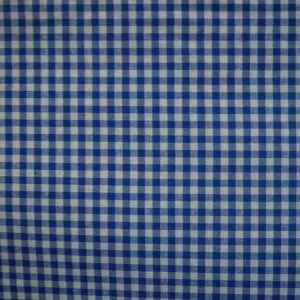 tela cuadro pequeño vichy azul algodon poliester lucio