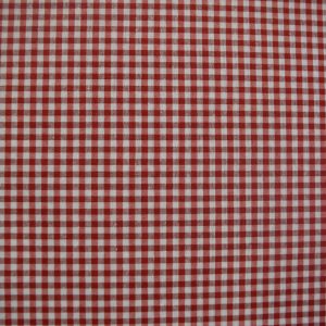 tela cuadro vichy rojo pequeño algodon poliester lucio