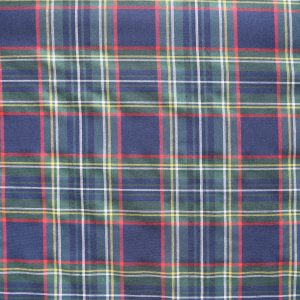tela cuadros escoces marino algodon poliester lucio