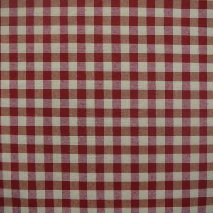 tela cuadros vichy balnco rojo algodon poliester lucio