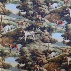 tela estampada breton spaniel 100 algodon lucio