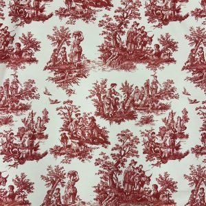 tela estampado tolie de jouy rojo lucio