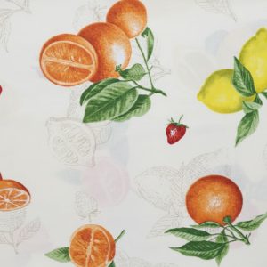 tela estampados frutales 50 algodon 50 poliester naranjas y limones lucio