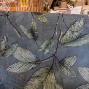tela hoja tropical multicolor algodon 100 lucio