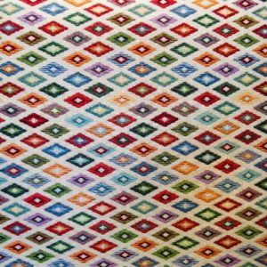 tela multicolor algodon poliester diamante lucio