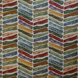 tela multicolor geometrica espiga algodon poliester pan lucio