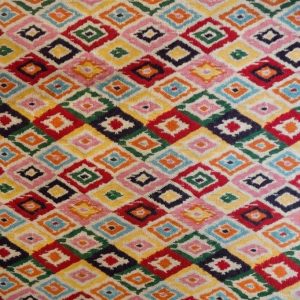 tela rombos multicolor algodon poliester lucio