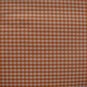 tela vichy cuadro pequeño naranja algodon poliester lucio