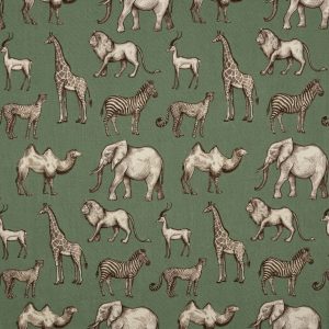 TELA ESTAMPADO ANIMALES CEBRA VERDE