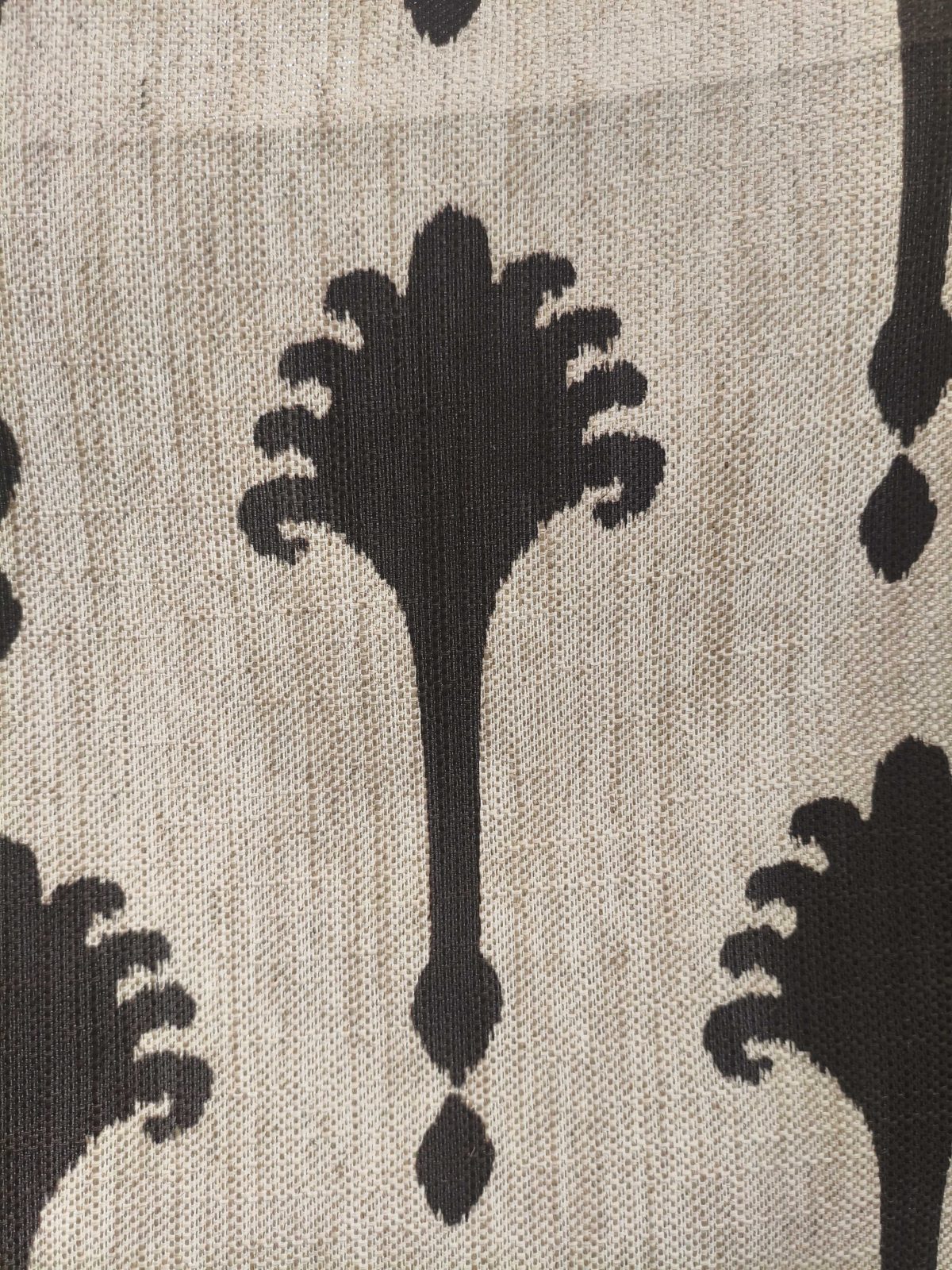 tela estampada lagrima marron algodon lino viscosa poliester detalle lucio