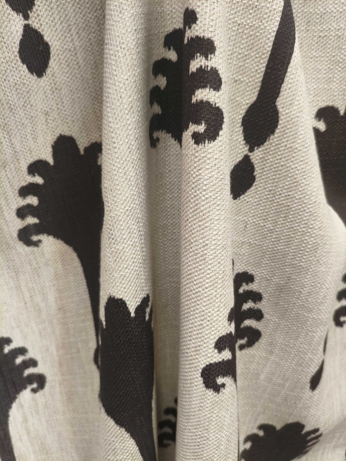 tela estampada lagrima marron algodon lino viscosa poliester pliegue lucio