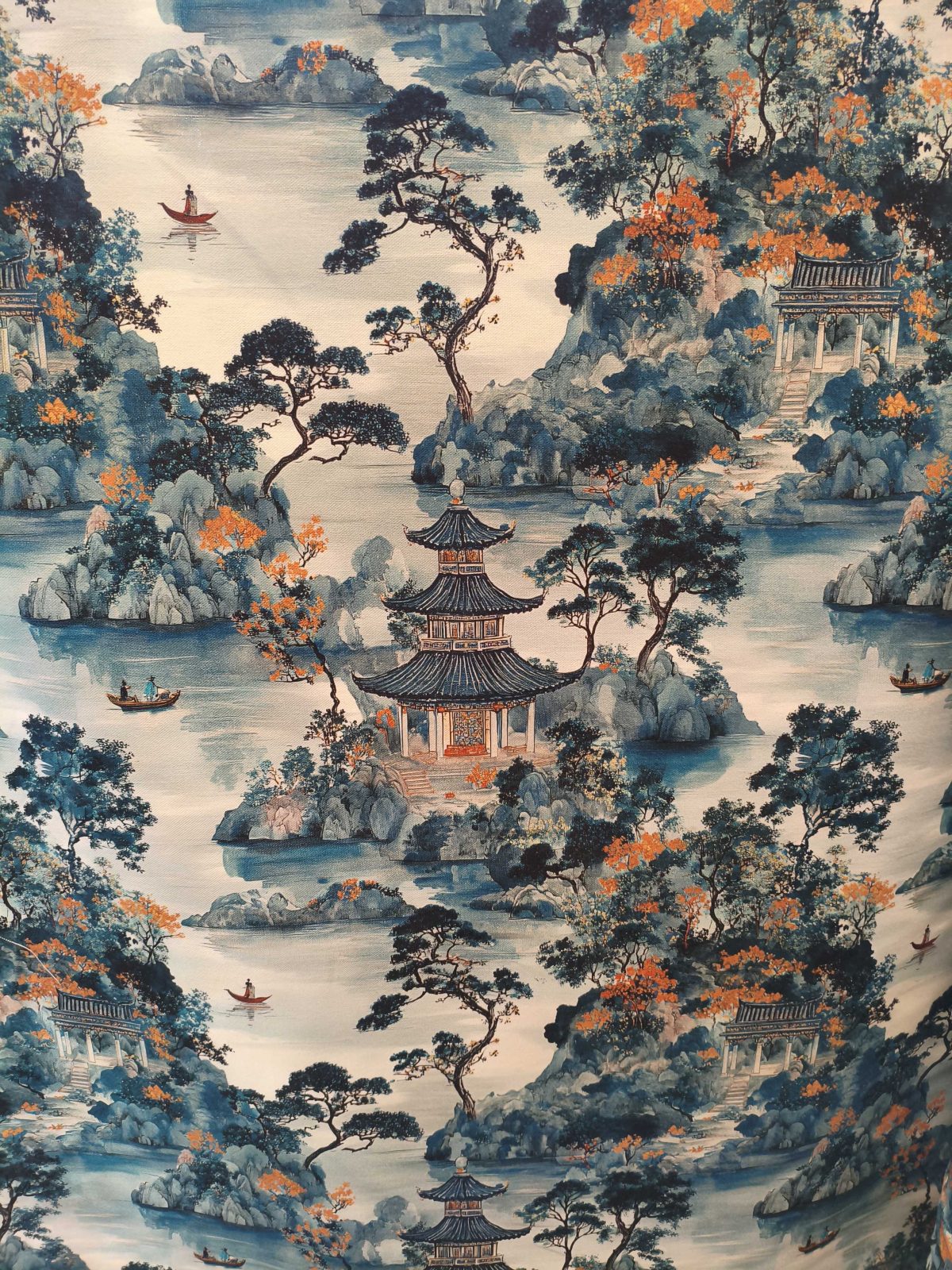 tela estampada turquesa algodon 100 nagasaki lucio