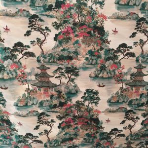 tela estampada verde algodon 100 nagasaki lucio