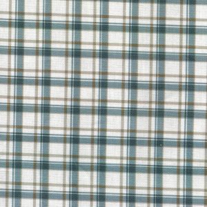 tela doble cuadro azul beige 100 algodon lucio