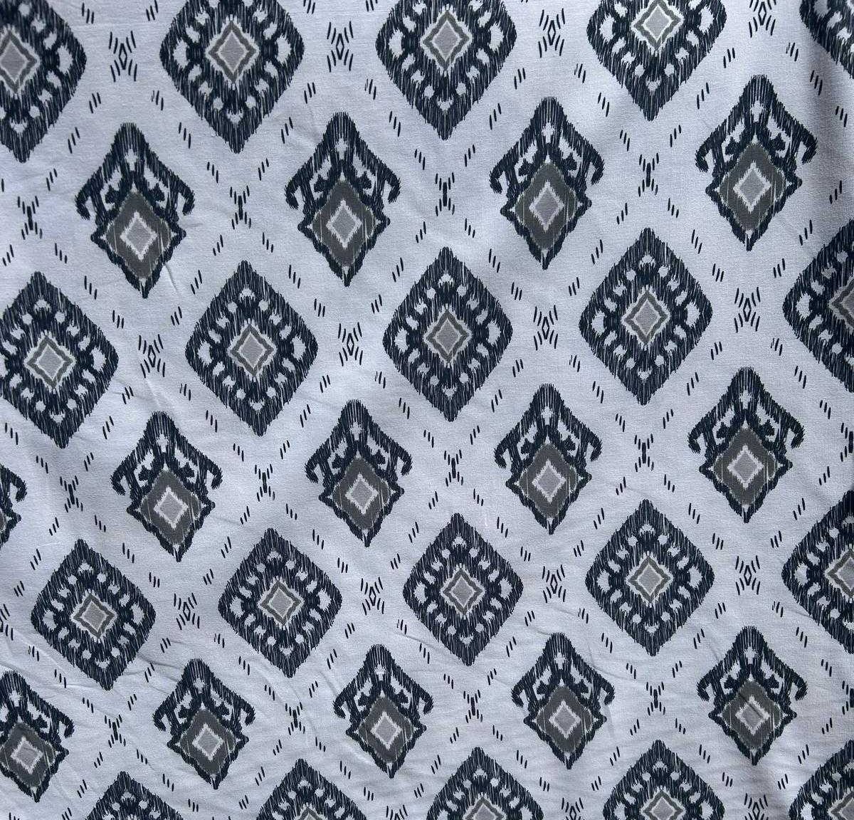 tela estampada algodon 100 blanca gris manacor lucio