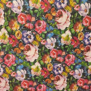 tela estampada flores multicolor algodon 100 mati lucio