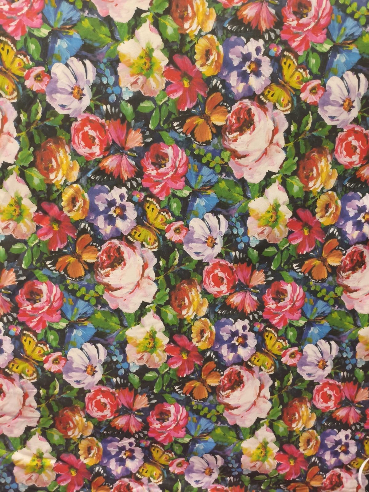tela estampada flores multicolor algodon 100 mati lucio