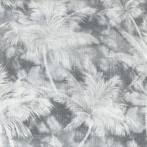 tela estampada gris algodon 100 palmeras gris lucio