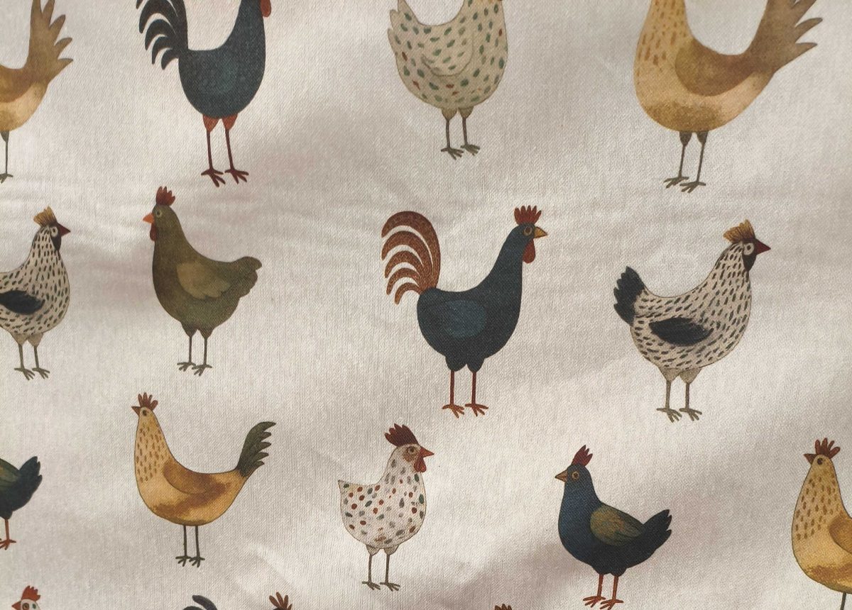 tela resinada 50 algodon 50 poliester ancho 140 gallinas detalle lucio