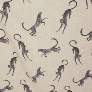 tela estampada guepardo piedra 70 viscosa 30 lino lucio