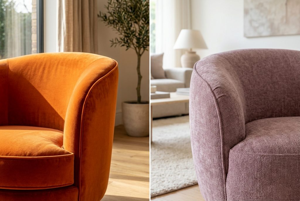 terciopelo vs chenilla para tapizar sofa
