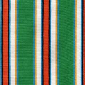 Lona de rayas verde y naranja – ancho 50 cm
